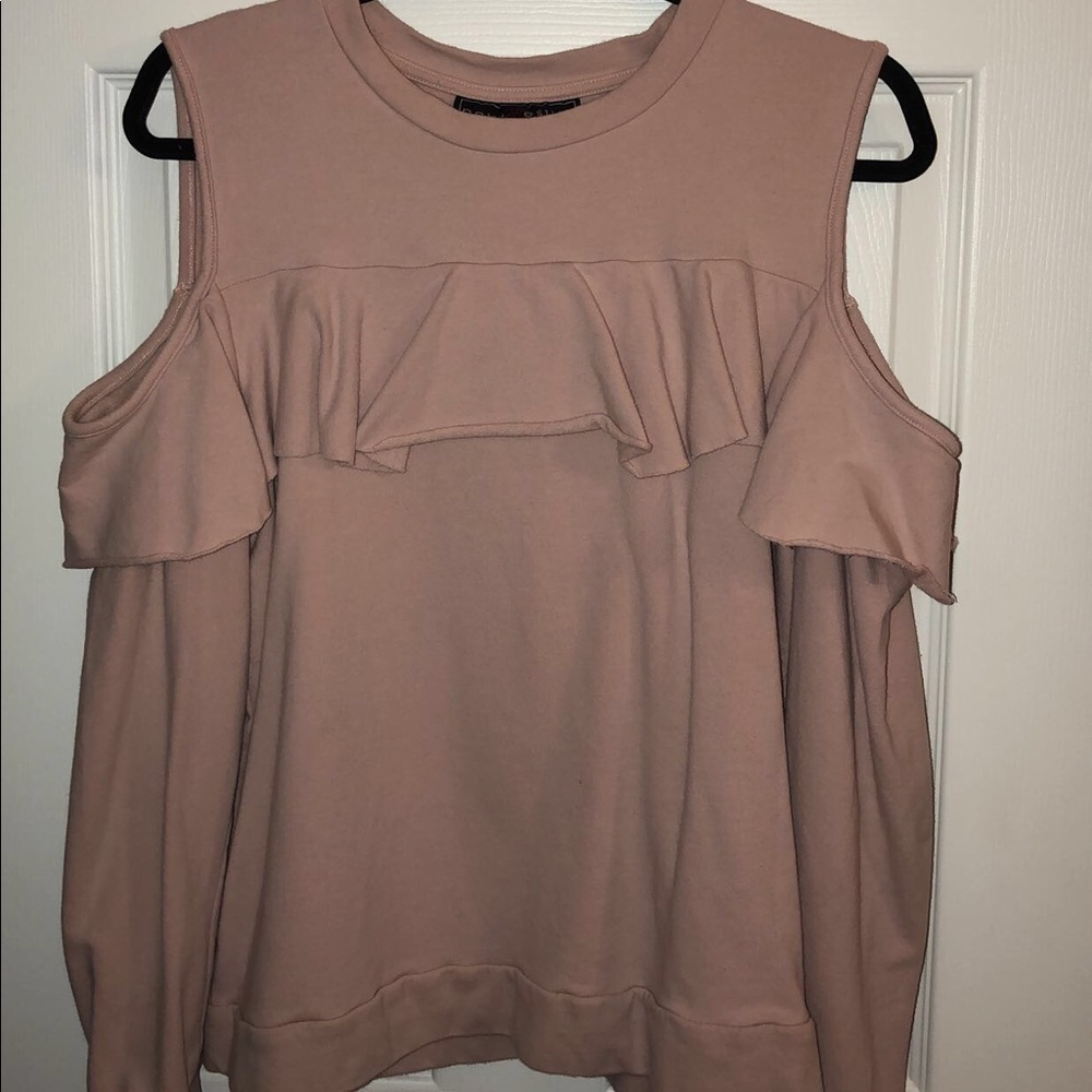 Cold shoulder ruffle top